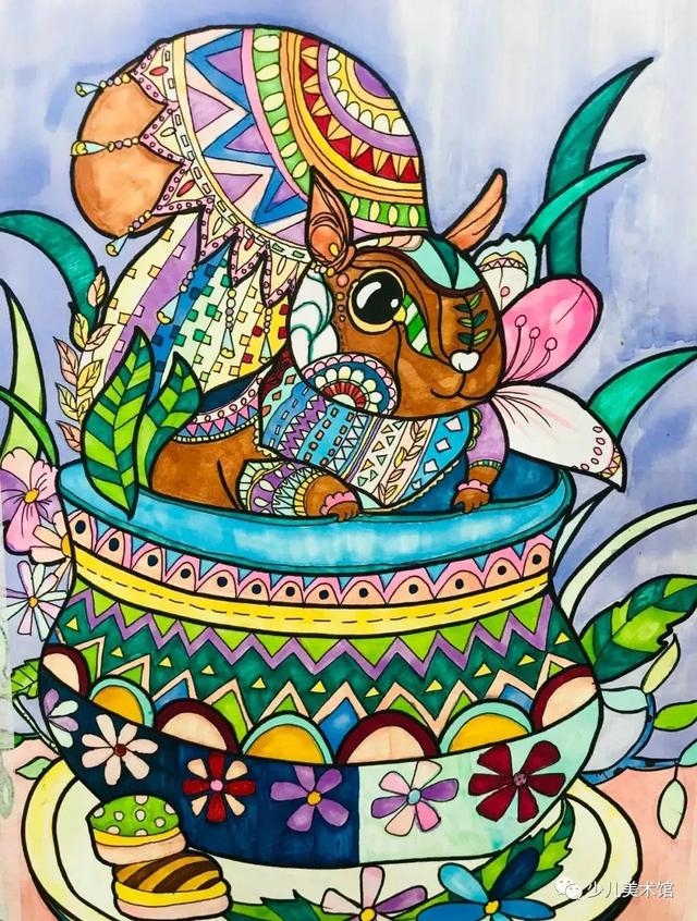 精选的54幅创意儿童画和装饰线条描绘出优秀的模型画让孩子轻松上手