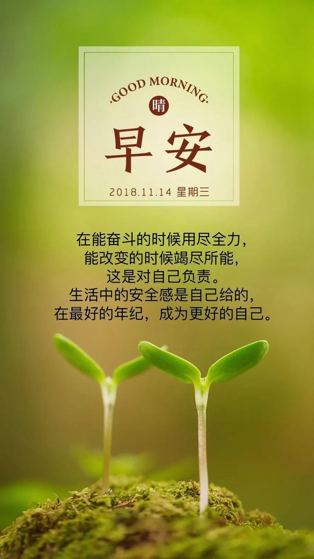 周三早安日签181114：能奋斗时用尽全力，能改变时竭尽所能