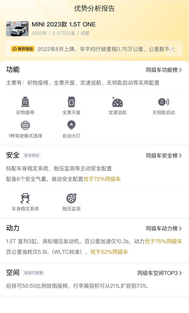 23款MINI1.5T ONE，2萬公里，13萬多帶走小可愛 - 