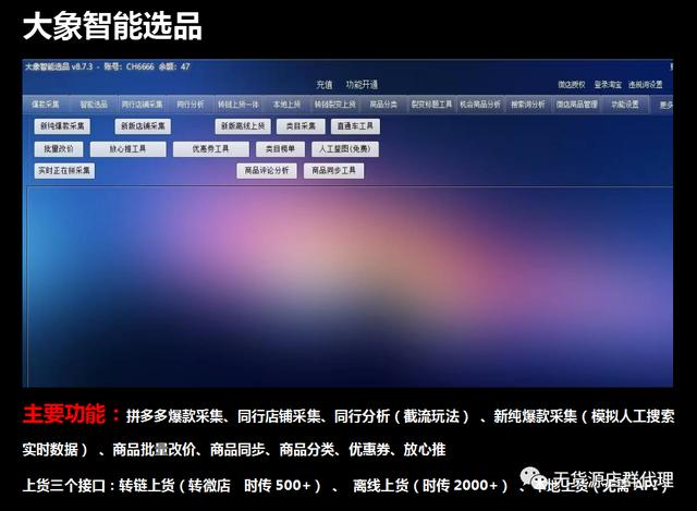 拼多多店铺群淘 拼图大象收藏软件,拼图大象智选免费OEM代理