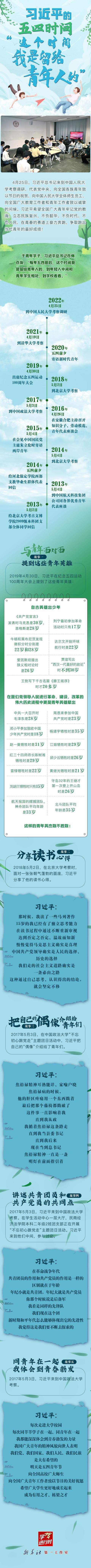 学习进行时丨习近平的五四时间——“这个时间我是留给青年人的”