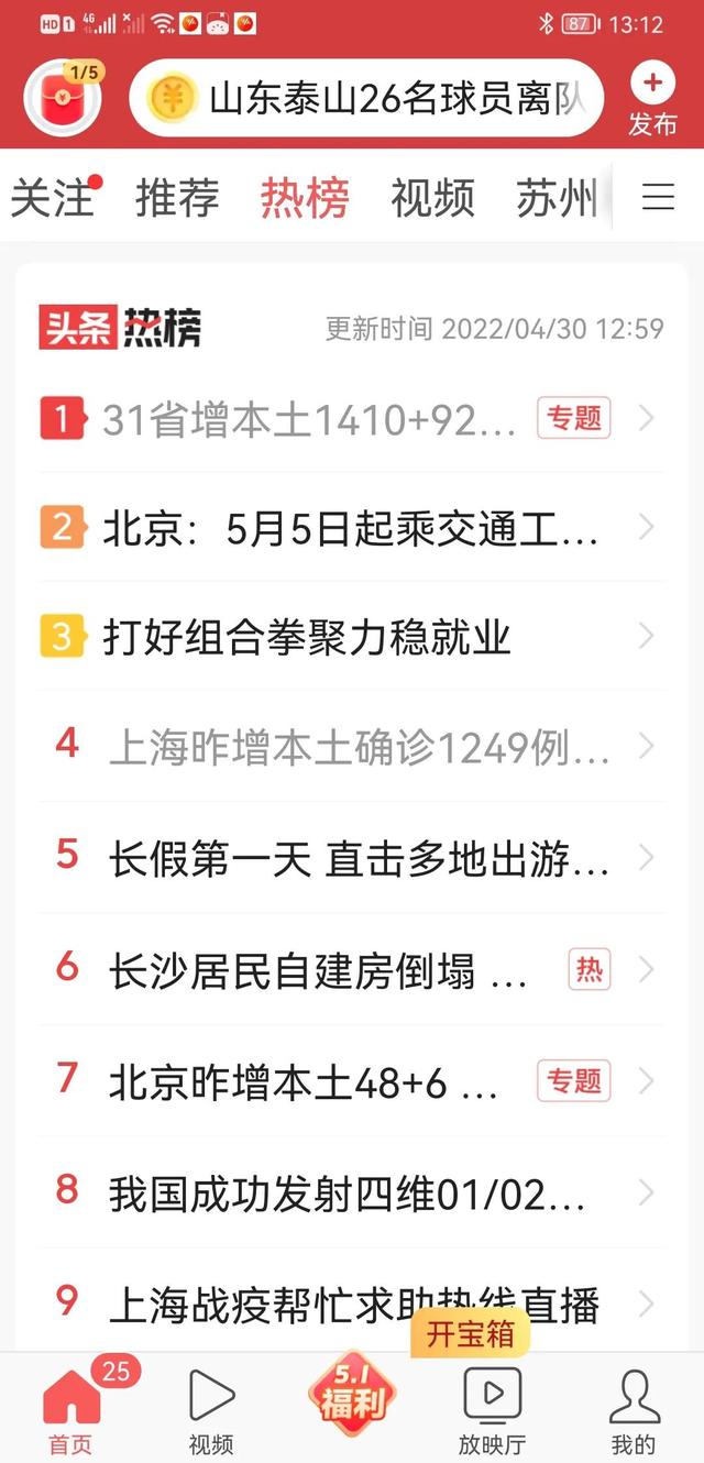 头条热榜前十竟然没有关于五一的消息，太可怕