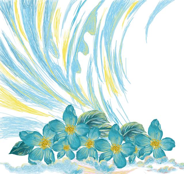 花卉图案手绘简单（漂亮的花卉手绘图案）(9)