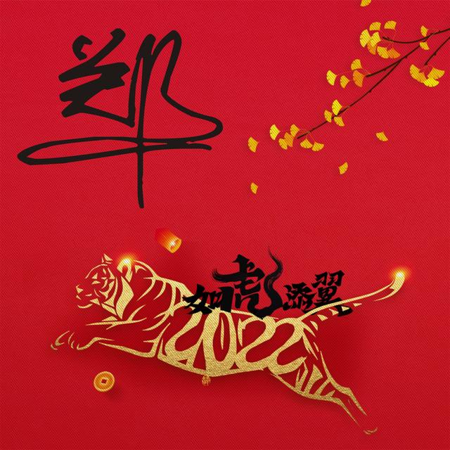 红色寓意红红火火,如虎添翼,金虎来贺年,郑氏虎年新春头像红色寓意