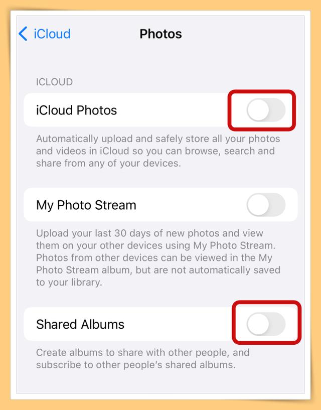 怎么关闭ipad和iphone同步照片，apple id 照片共享关闭？