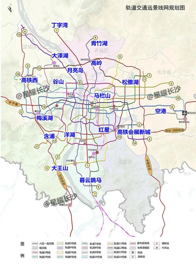 长沙地铁2030全线路图图片