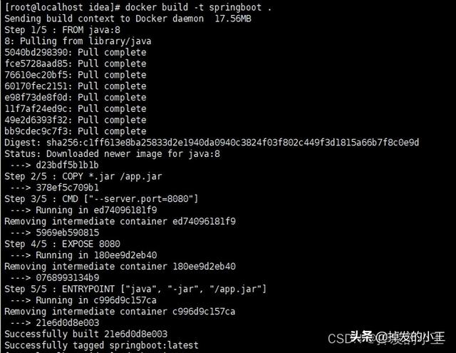 使用Dockerfile构建Springboot项目为Docker镜像，并发布测试通过