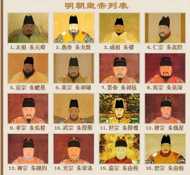 明朝共有16位皇帝，将他们的名字连起来看，会发现一个神奇的组合