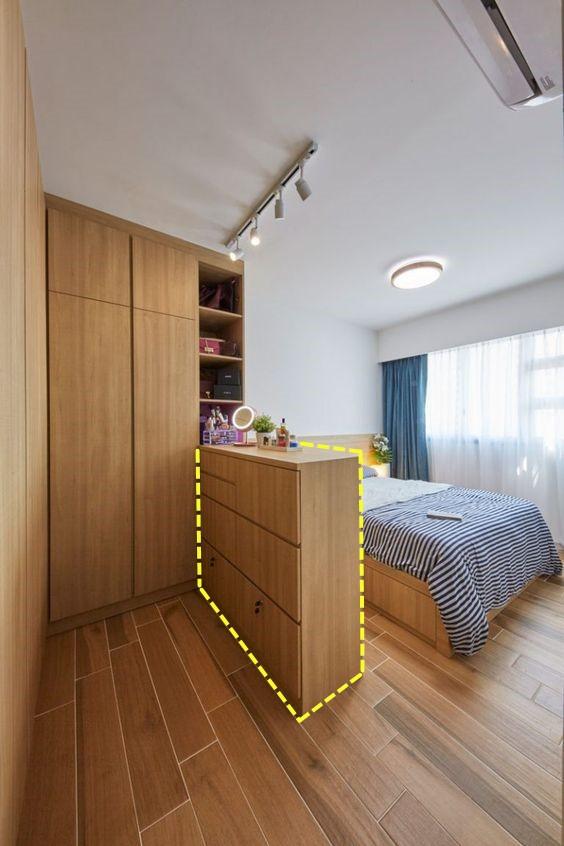 主卧衣帽间衣柜l型效果图,利用上装排l型柜体