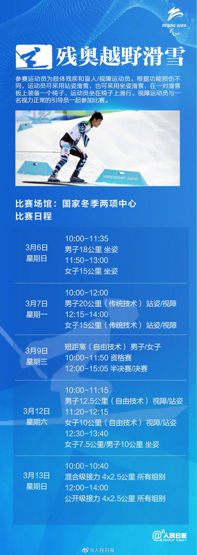 他们值得更多关注！北京冬残奥会赛程表来了