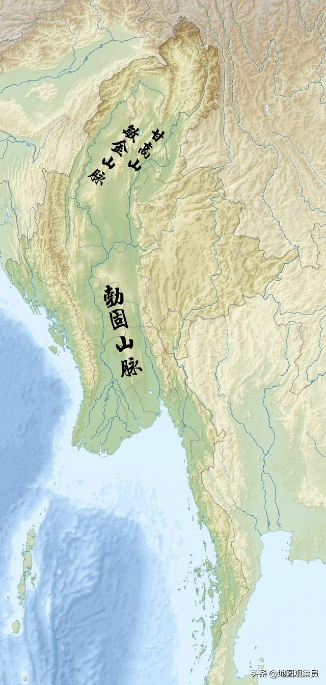 缅甸中部为地势低平的伊洛瓦底江,锡当河等河流冲积平原,较为低矮的