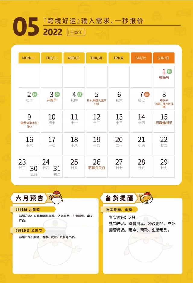 2022年最全跨境电商卖家营销日历（建议收藏）