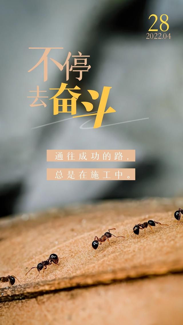 早安心语正能量图片文字，只有拼搏，才会获得辉煌的成功