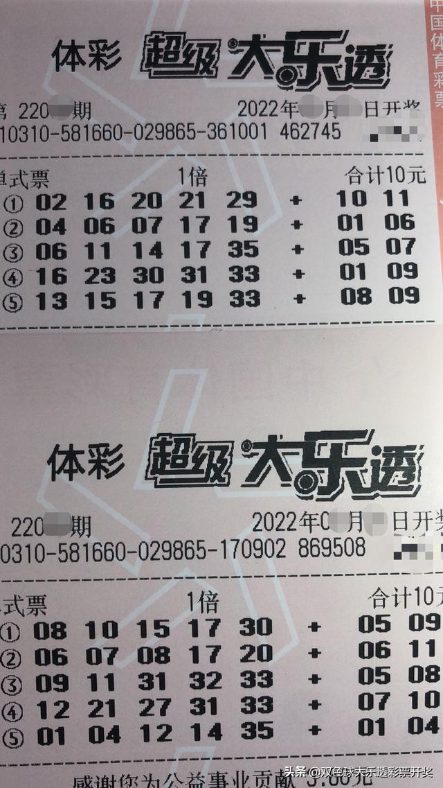 体彩大乐透22044期周六4月23日实票10注本文内容仅供分析