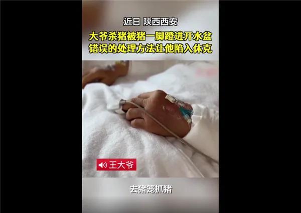 大爷杀猪被猪一脚蹬进开水盆