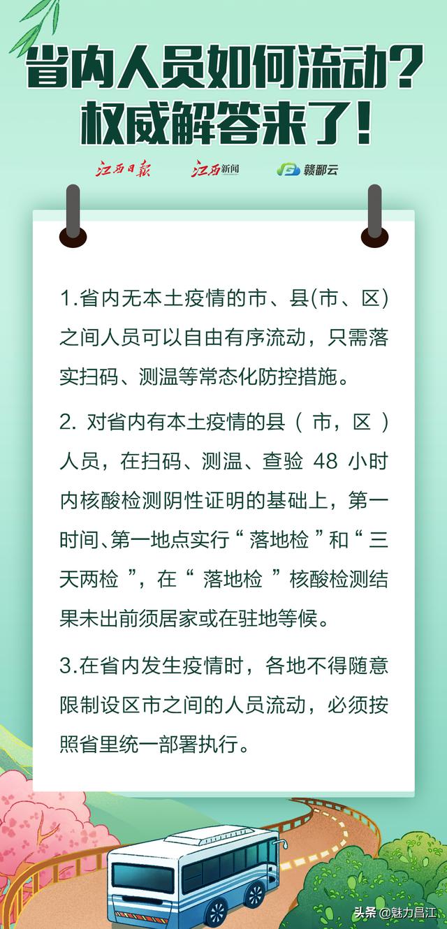 疫情防控期间人员如何流动，江西发布最新通知！