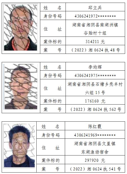 岳阳曝光21名失信被执行人！有人欠5725元