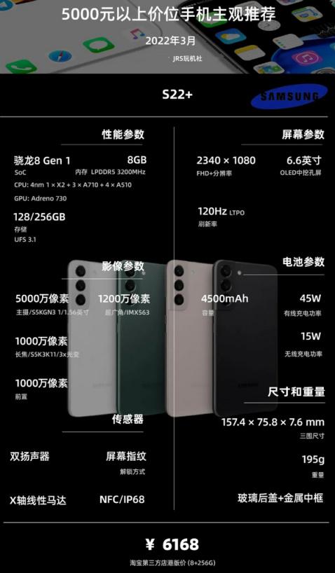 22年3月 | 3500元以上价位 手机 主观推荐