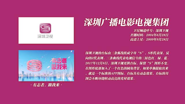 深圳卫视卫星频道口号:有志者,跟我来开播时间:2004