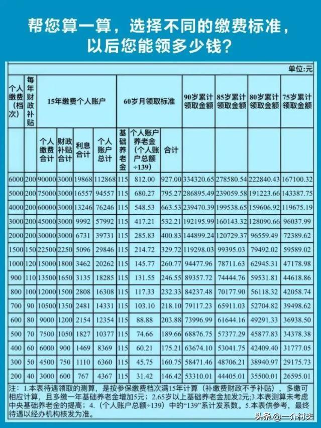 新农保交500和2000哪种划算,新农保交500最划算