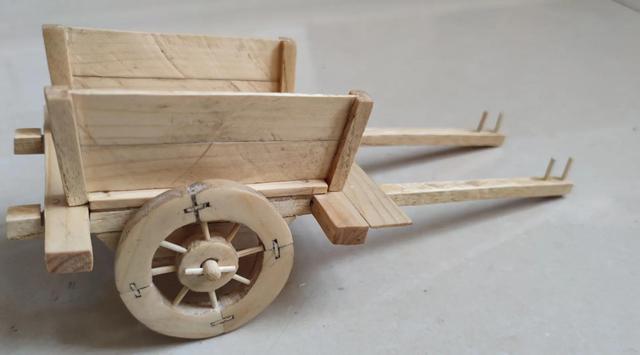 纯手工农村大轱辘车模型制作(下):组装_瞧这网