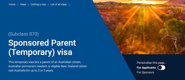 澳洲父母团聚类签证：870签证最全解析