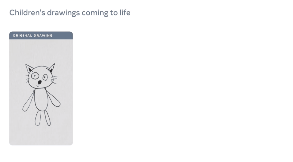 纸片人「活」了！Meta  AI新作：只需几分钟，手绘小人有了灵魂