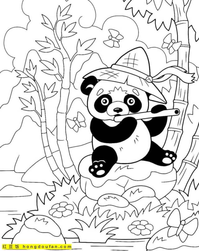 动物园熊猫简笔画图片