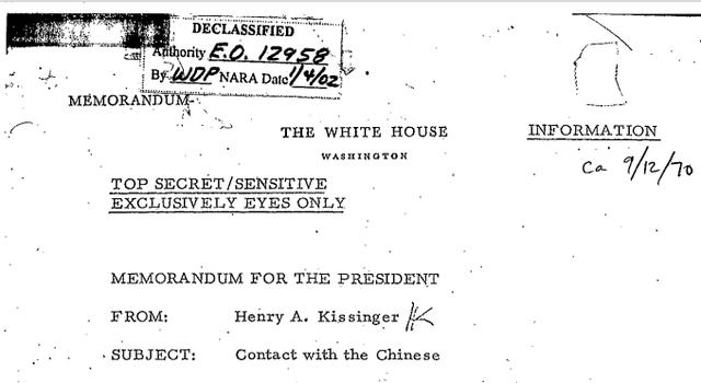 50年前改变世界的一周：基辛格筹划访华，通过巴基斯坦总统传口信