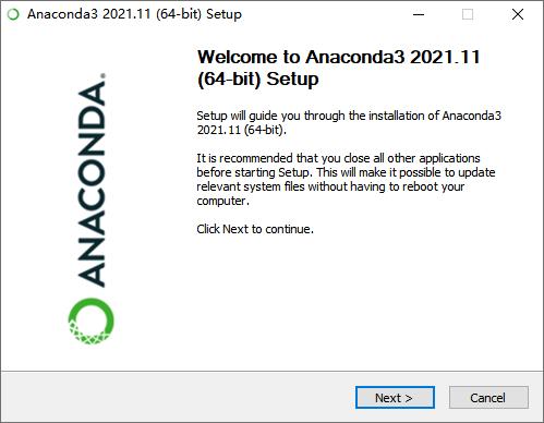 Anaconda3-2021.11下载安装运行（Win10）