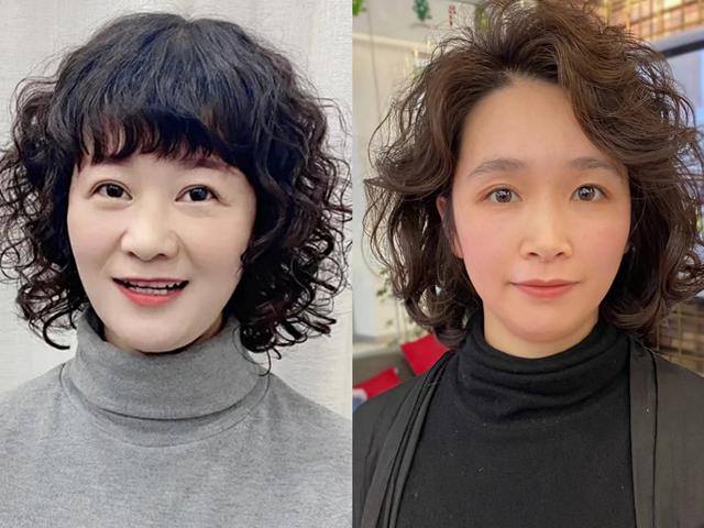 中年女士短发烫发发型2021(烫发造型2022年最新款女图片)