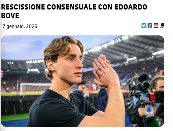 因植入除顫器無法效力意甲！官方：羅馬與23歲博維提前解約