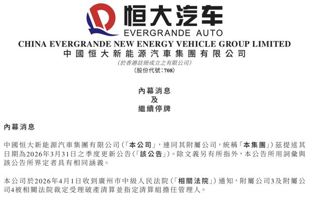 某車企兩附屬公司被裁定破產清算！ - 