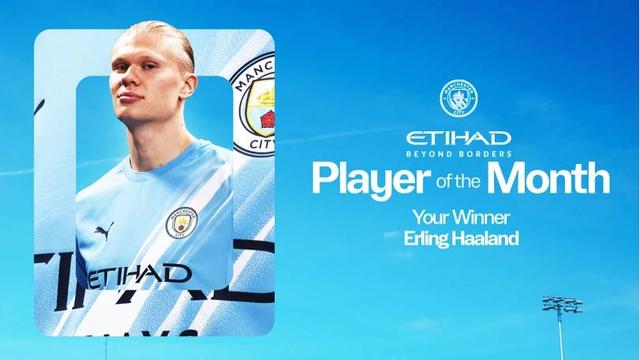 5場比賽打進6球，哈蘭德當選曼城10月最佳球員