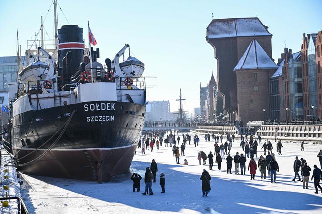 （外代二線）波蘭格但斯克：結冰的摩特拉瓦河