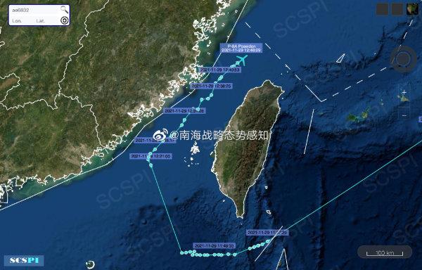 突发！南海战略态势感知：美军侦察机罕见穿越台湾海峡
