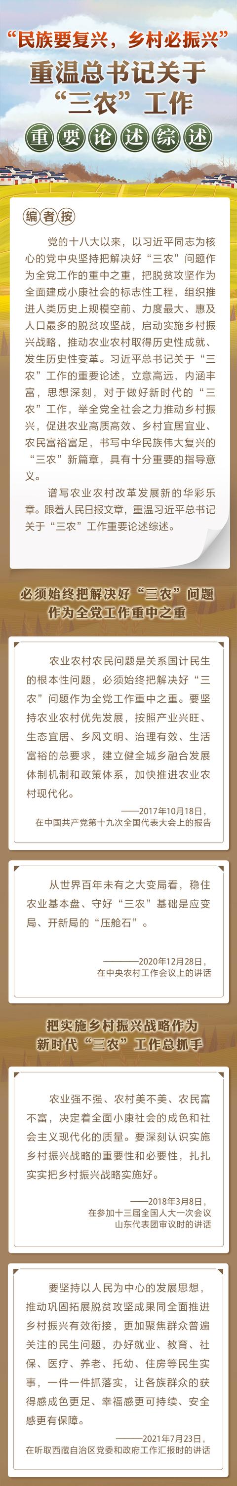 “民族要复兴，乡村必振兴”重温总书记关于“三农”工作重要论述综述