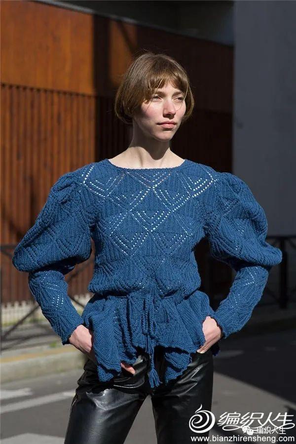 韩版粗棒针手编毛衣,经典手编毛衣中的法式浪漫