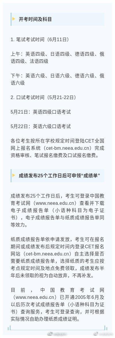 2022年上半年大学英语四六级考试报名工作启动