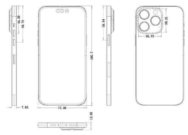 iPhone 14 Pro具体机身尺寸曝光