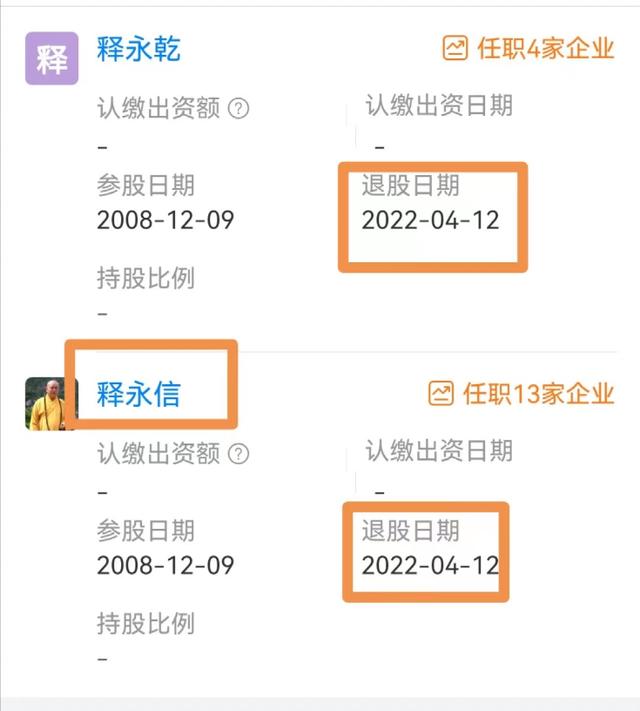 释永信退出少林无形资管公司股东