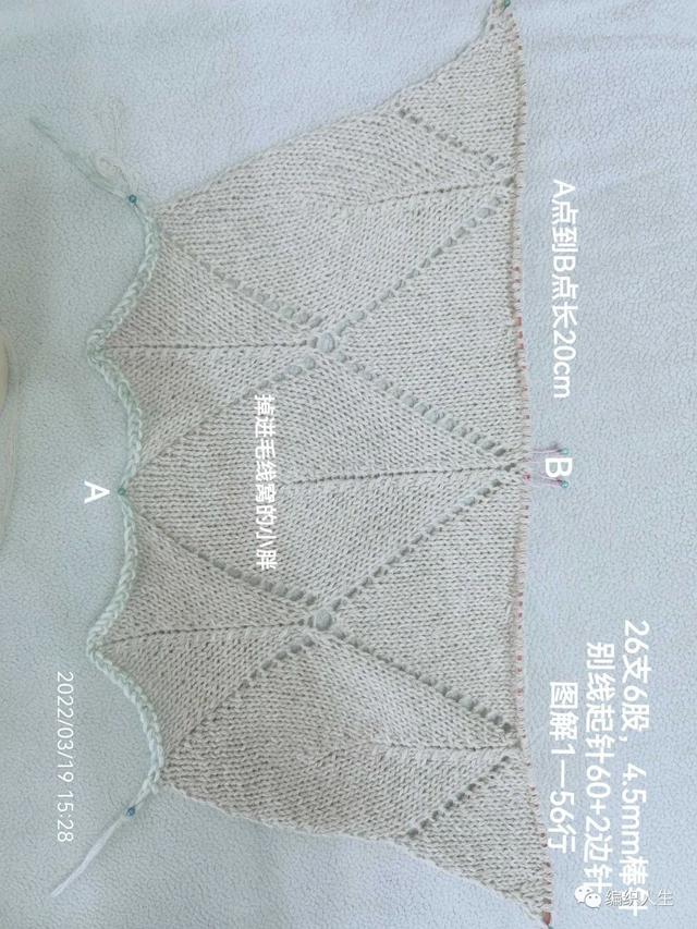 蝙蝠衫，横向编织蝙蝠衫的编织图解？