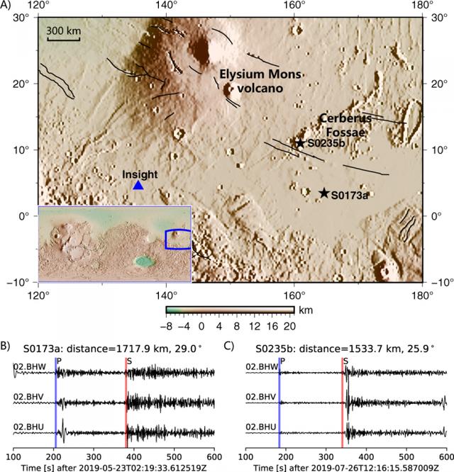 研究称火星地震可能与该星球地表下的火山活动有关