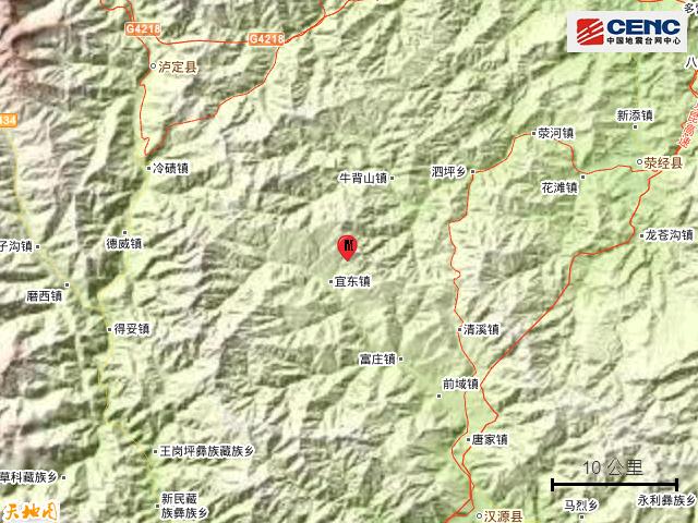 四川雅安4.8级地震 成都震感强烈