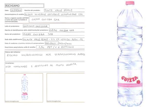 「意·提醒」意卫生部紧急召回gran guizza天然矿泉水
