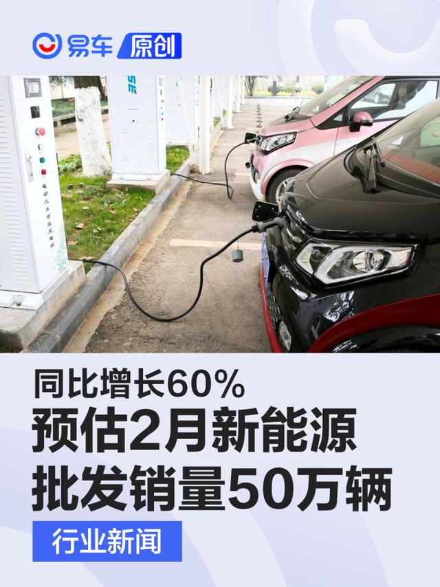 乘联会：预估2月新能源乘用车批发销量50万辆 同比增长60%