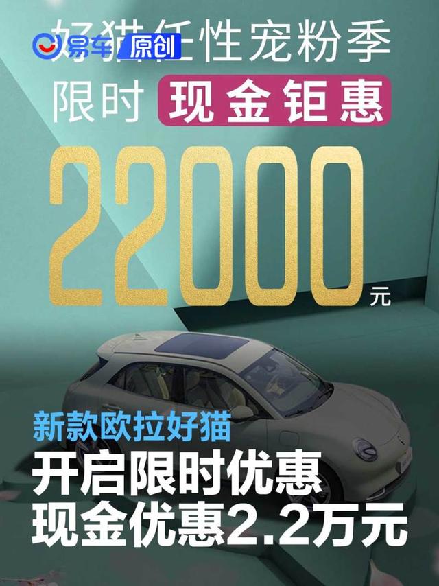 新款欧拉好猫开启限时优惠 现金优惠2.2万元