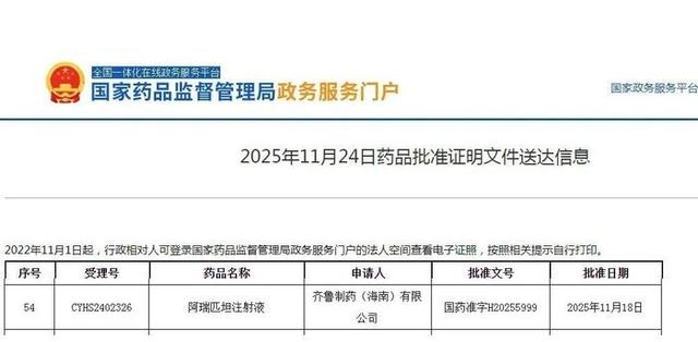 用於預防術後噁心和嘔吐，齊魯製藥阿瑞匹坦注射液國內首家上市 - 