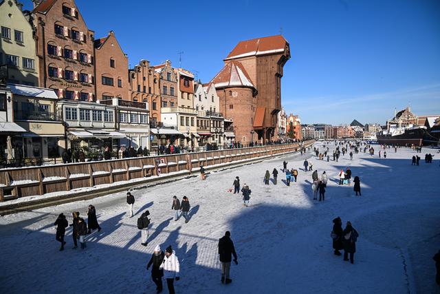 （外代二線）波蘭格但斯克：結冰的摩特拉瓦河 - 