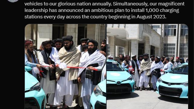 丰田将每年向塔利班政府供应5万台电动车